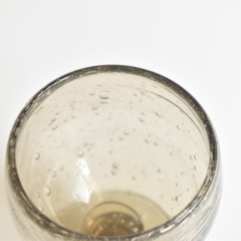 ヴィンテージ脚付きグラス　Biot グレー