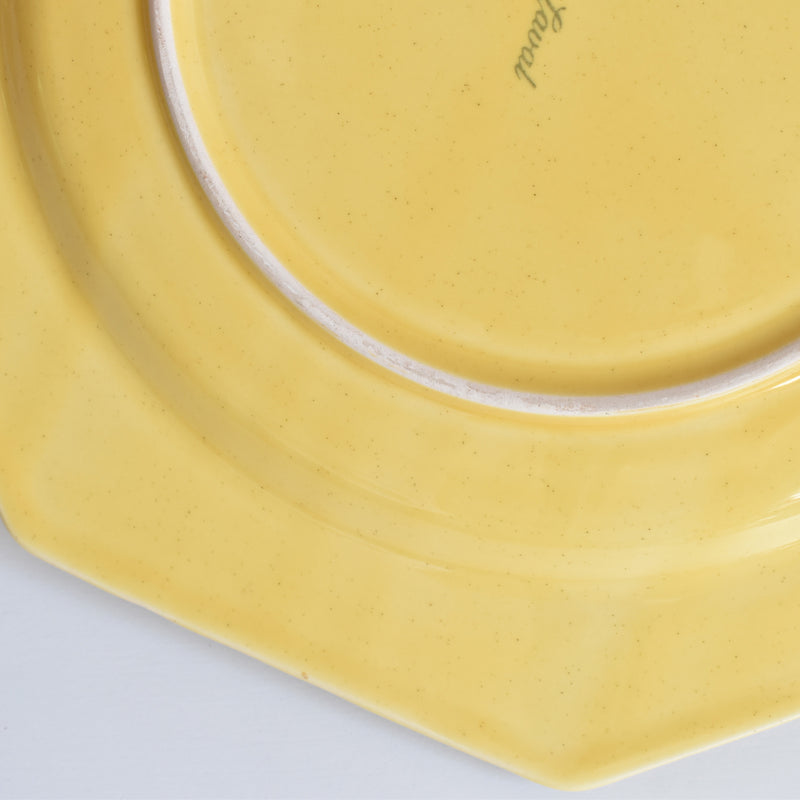 （予約済み）ヴィンテージ　オクトゴナルプレート　ポエ-ラヴァル　イェロー　4枚セット