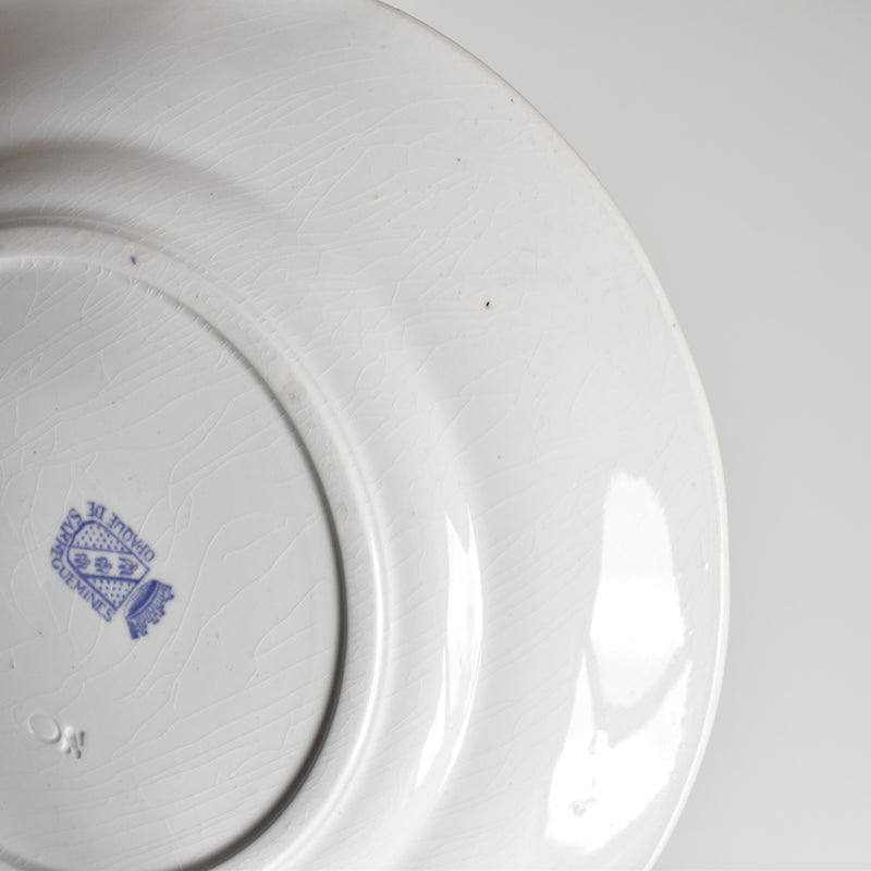 Antique Dessert Plate, Sarreguemines "La chasse N8"