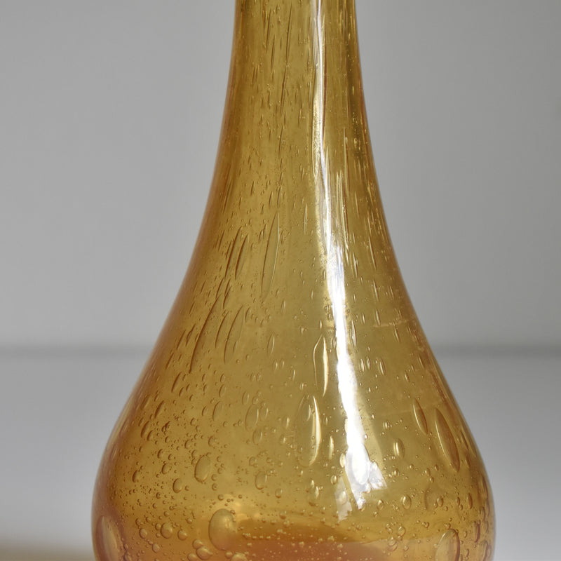 ヴィンテージガラス 花瓶　Biot アンバー