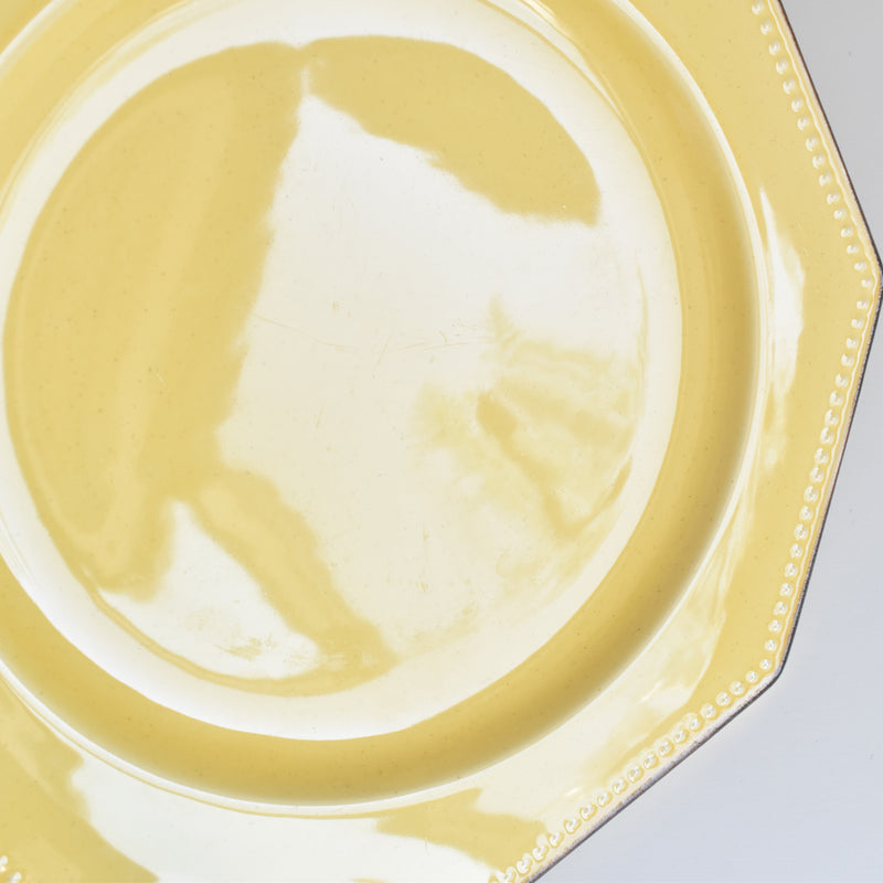 （予約済み）ヴィンテージ　オクトゴナルプレート　ポエ-ラヴァル　イェロー　4枚セット