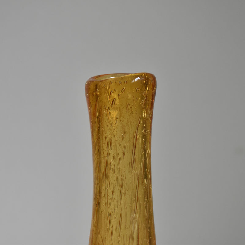 ヴィンテージガラス 花瓶　Biot アンバー