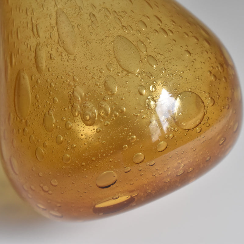 ヴィンテージガラス 花瓶　Biot アンバー