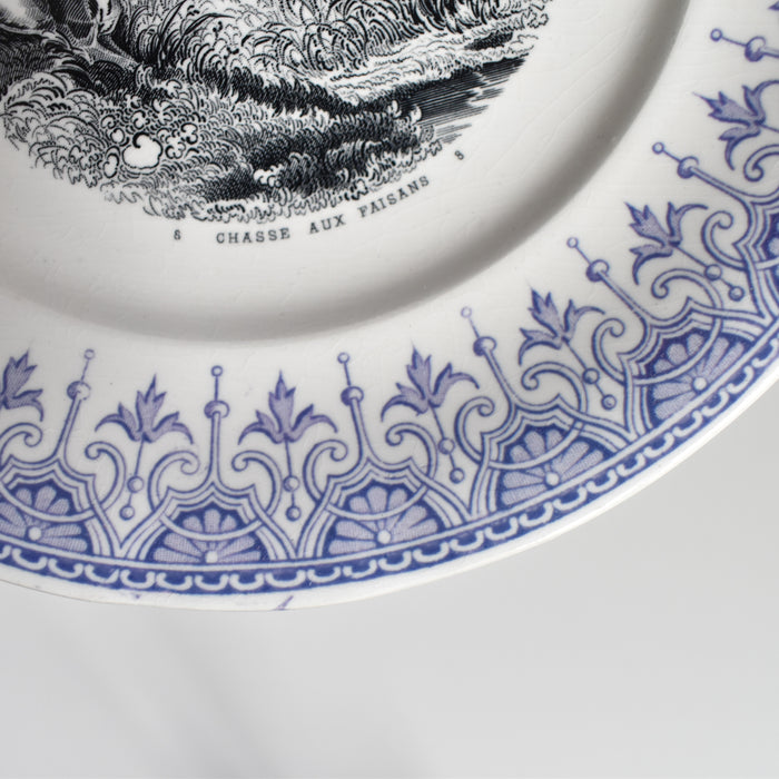 アンティークデザートプレート サルグミンヌ La chasse N8