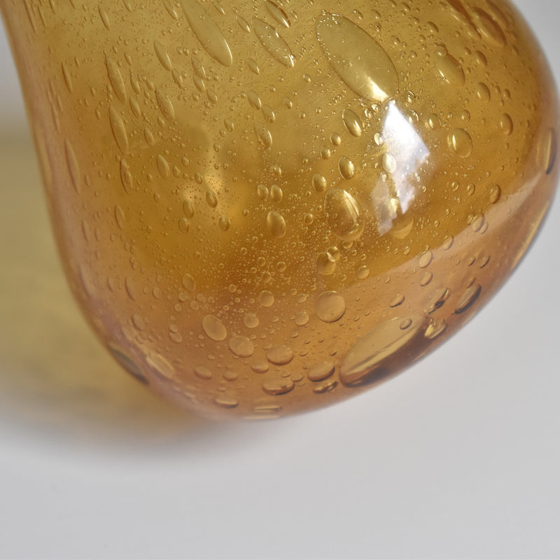 ヴィンテージガラス 花瓶　Biot アンバー