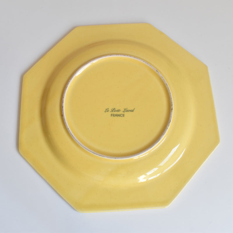 （予約済み）ヴィンテージ　オクトゴナルプレート　ポエ-ラヴァル　イェロー　4枚セット