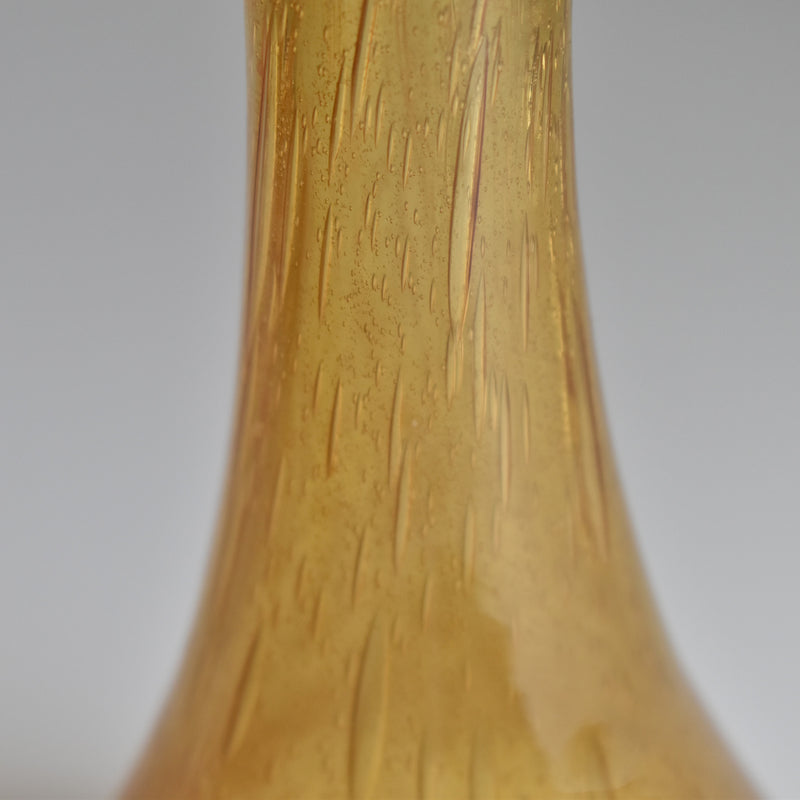 ヴィンテージガラス 花瓶　Biot アンバー