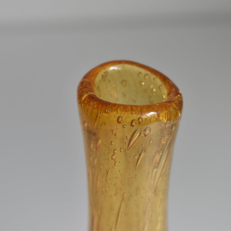ヴィンテージガラス 花瓶　Biot アンバー