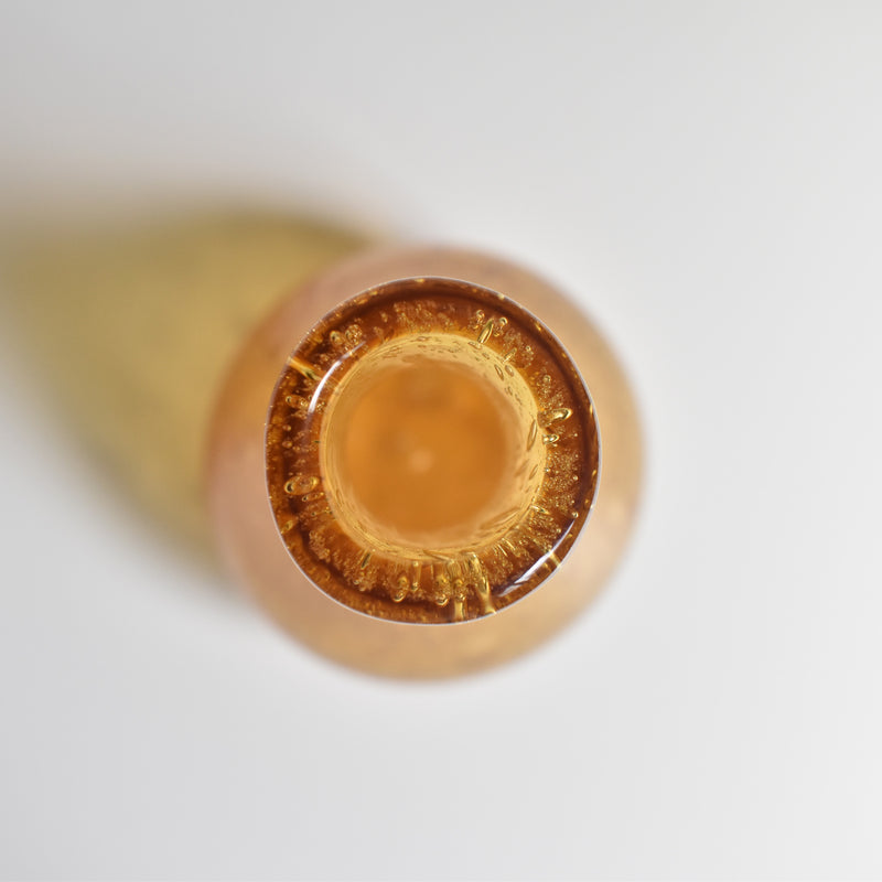 ヴィンテージガラス 花瓶　Biot アンバー