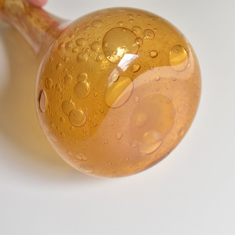 ヴィンテージガラス 花瓶　Biot アンバー