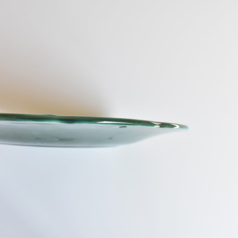 Vintage Dessert Plate Barbotine Gien Primefleur Green A