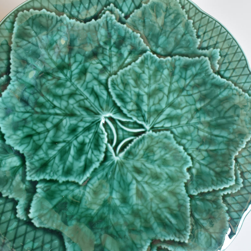 Vintage Dessert Plate Barbotine Gien Primefleur Green A