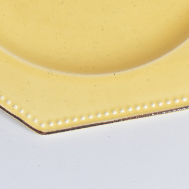 （予約済み）ヴィンテージ　オクトゴナルプレート　ポエ-ラヴァル　イェロー　4枚セット