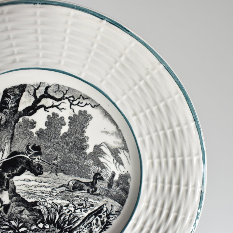 Vintage Dessert Plate Digoin & Sarreguemines La Chasse N3