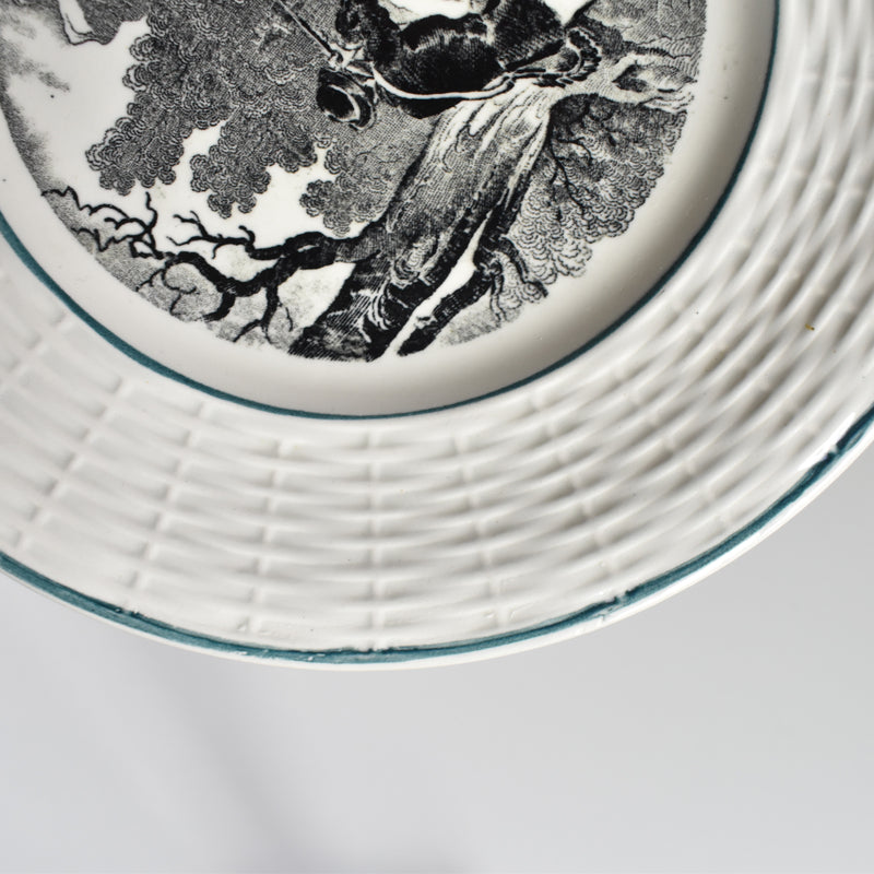 Vintage Dessert Plate Digoin & Sarreguemines La Chasse N3