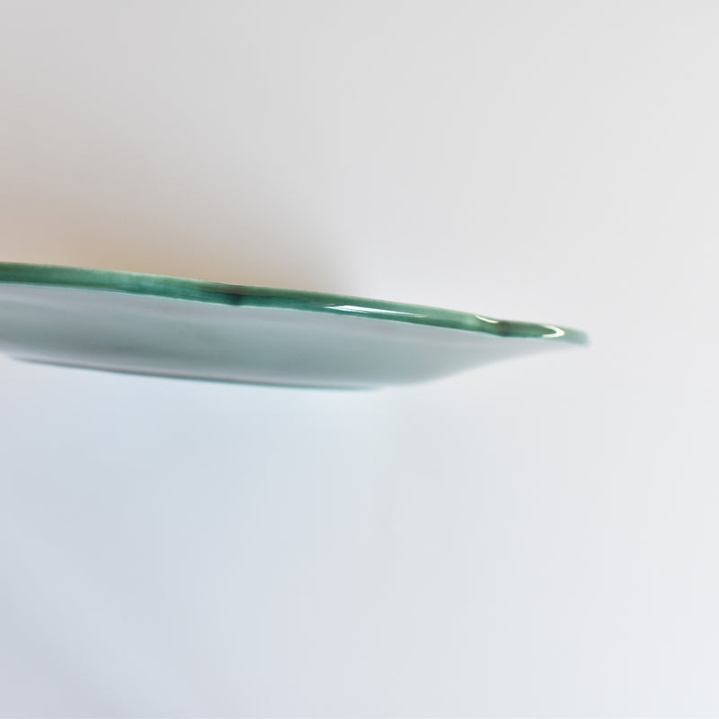 Vintage Dessert Plate Barbotine Gien Primefleur Green B