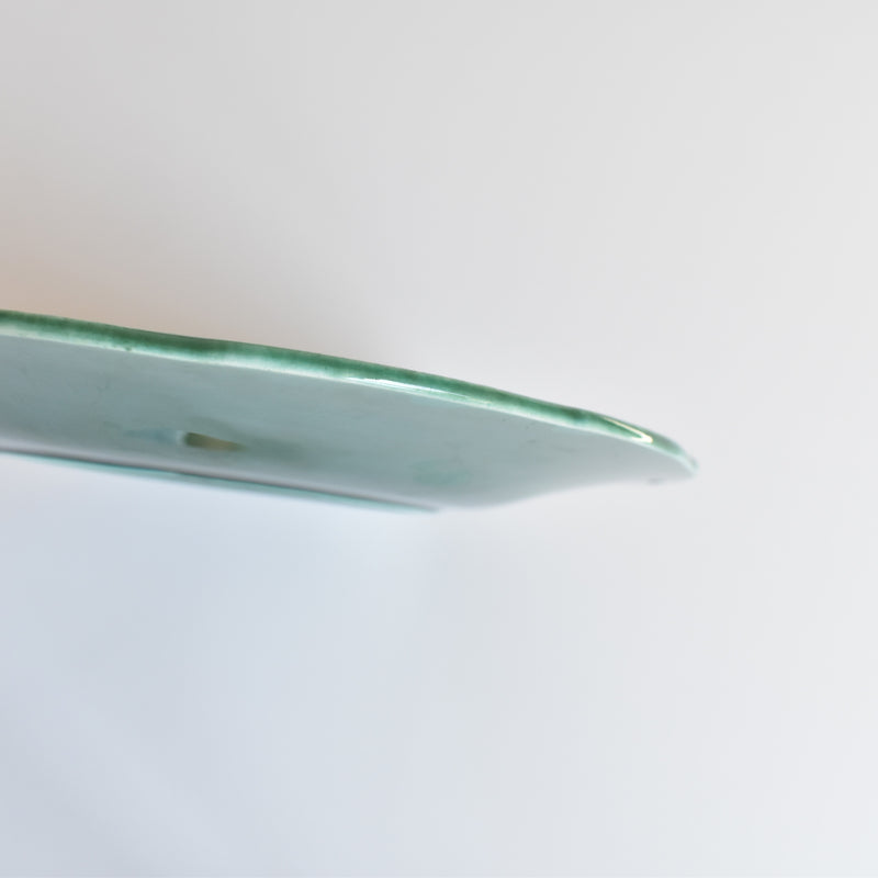 Vintage Dessert Plate, Barbotine Gien Primefleur Green C