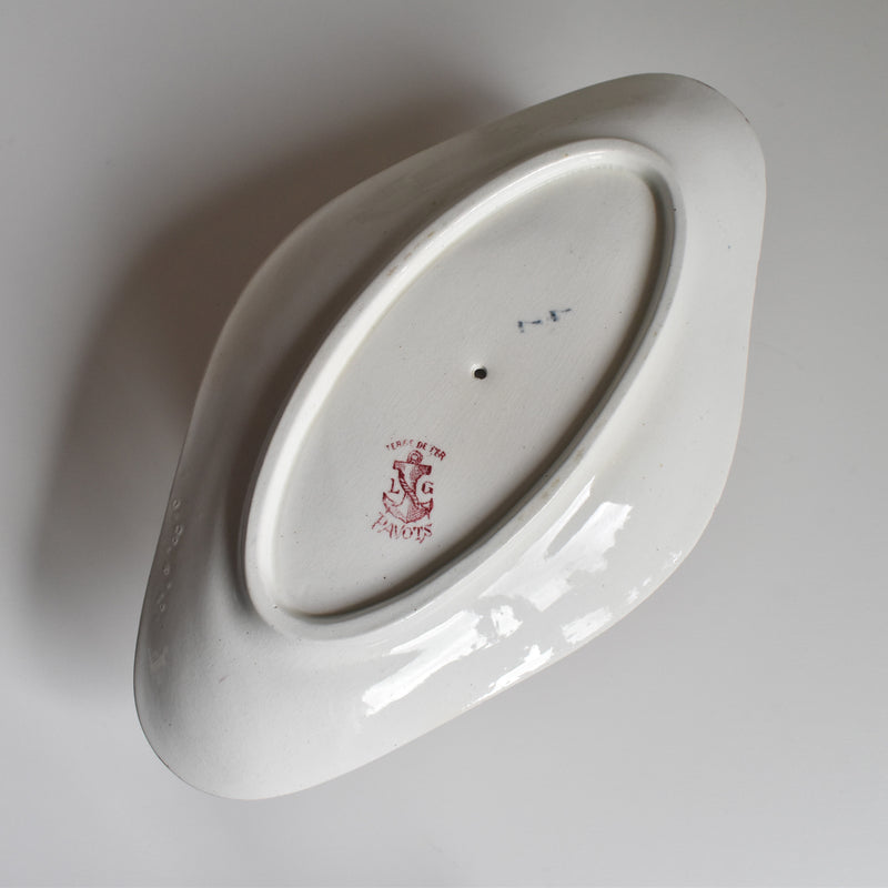 Antique Sauce Boat LG Clairefontaine Pavots