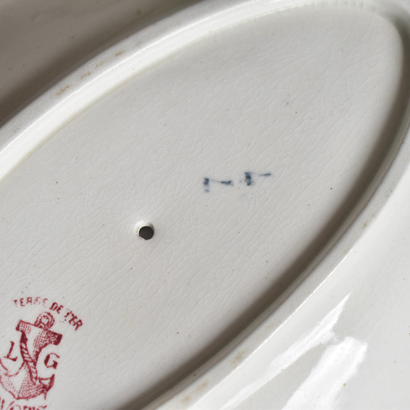Antique Sauce Boat LG Clairefontaine Pavots
