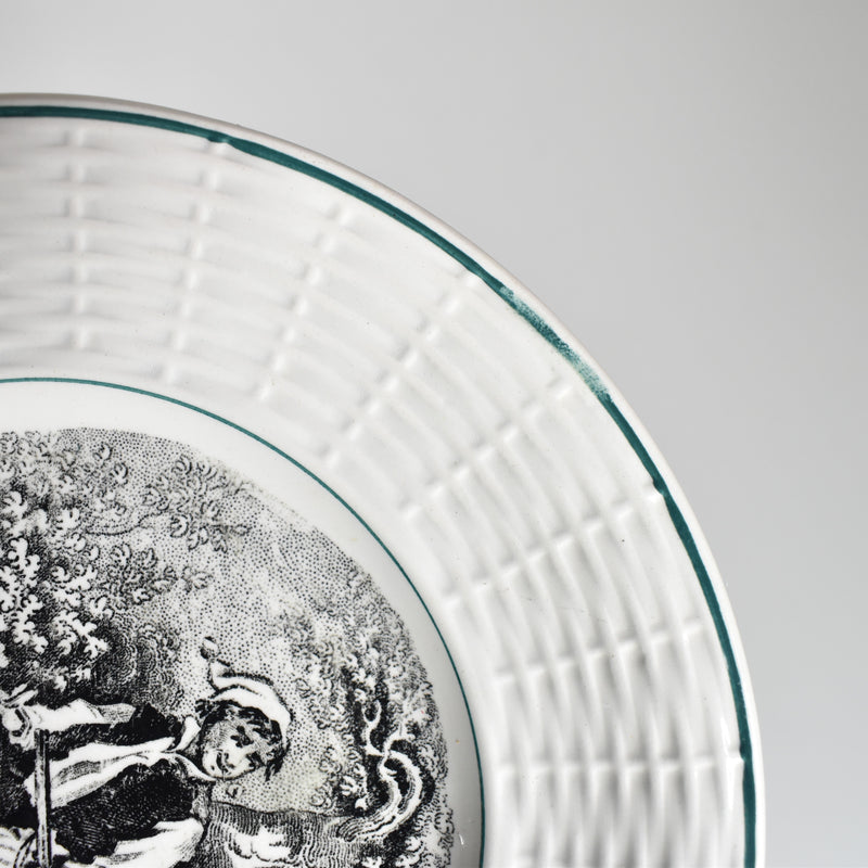 Vintage Dessert Plate Digoin & Sarreguemines La Chasse N1