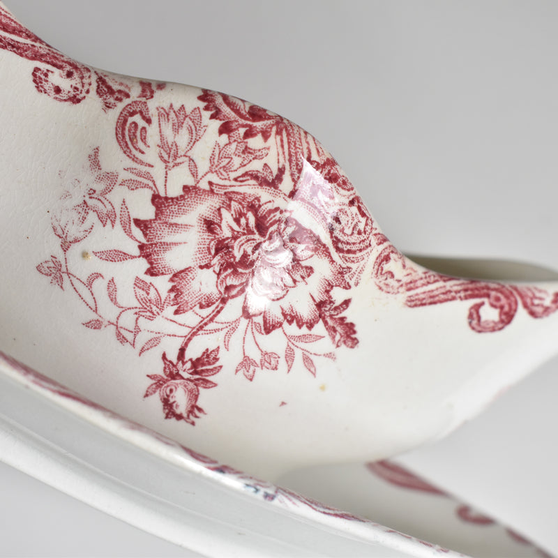 Antique Sauce Boat LG Clairefontaine Pavots