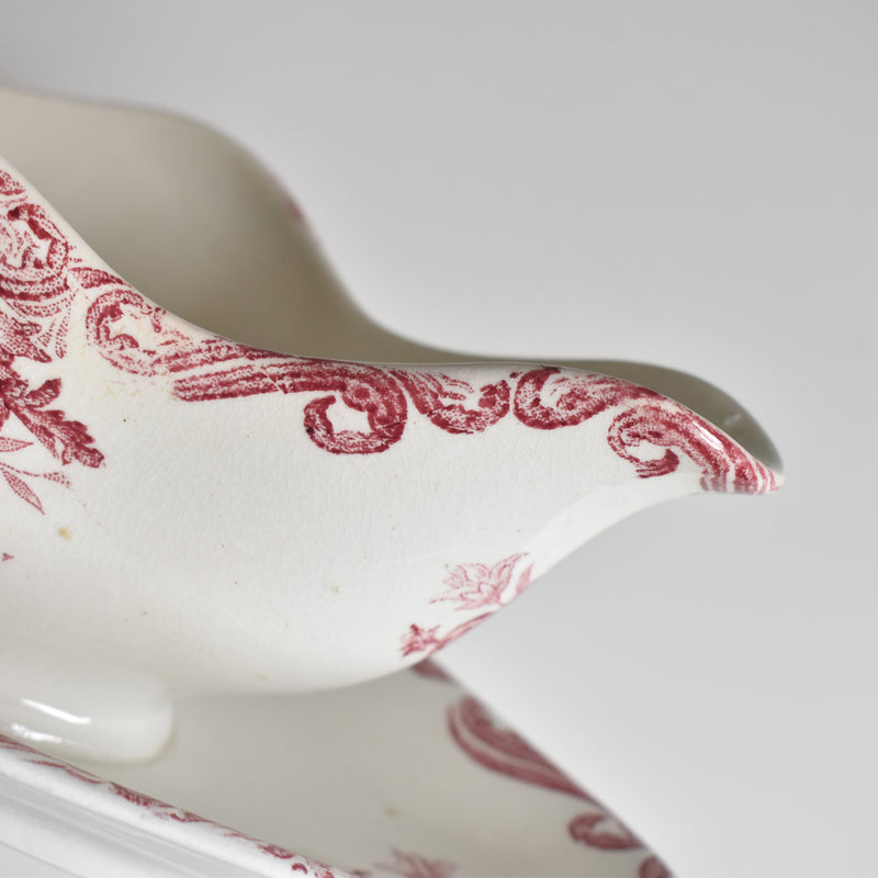 Antique Sauce Boat LG Clairefontaine Pavots