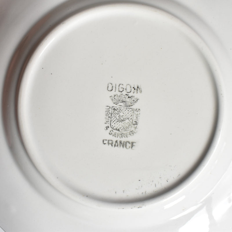 Vintage Dessert Plate Digoin & Sarreguemines La Chasse N7