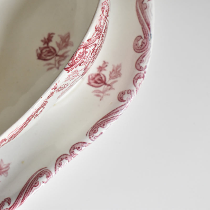 Antique Sauce Boat LG Clairefontaine Pavots