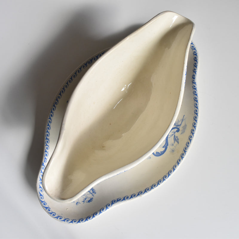 Antique Sauce Boat - Creil et Montereau - Papillons
