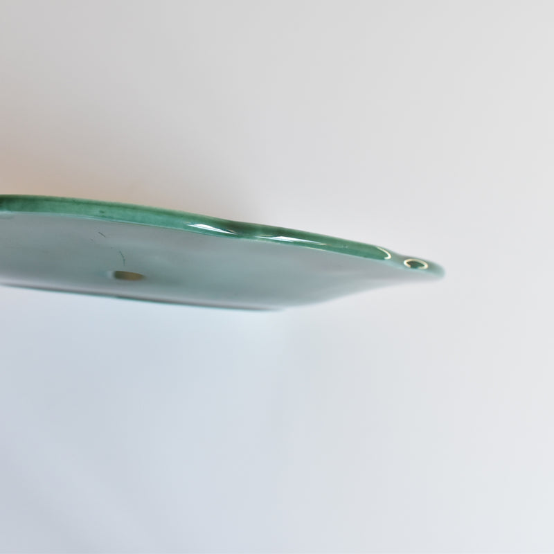 Vintage Dessert Plate Barbotine Gien Primefleur Green E