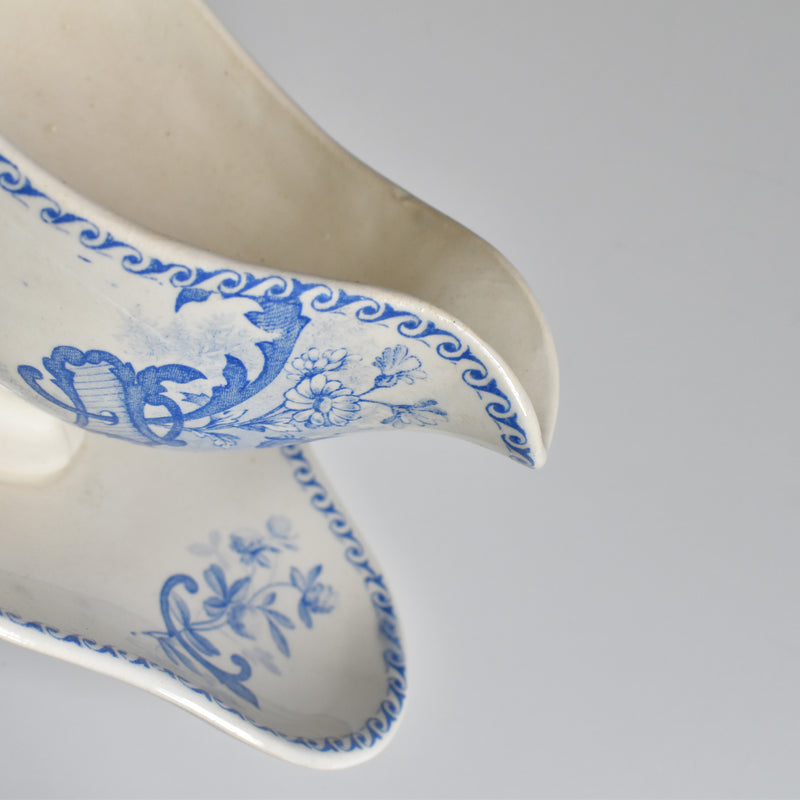 Antique Sauce Boat - Creil et Montereau - Papillons