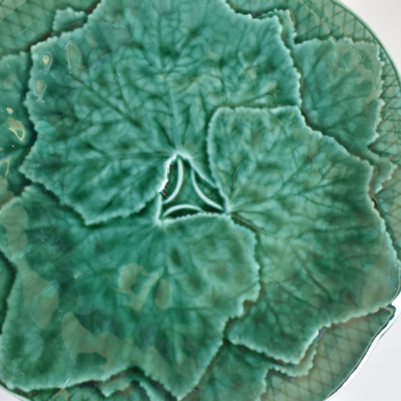 Vintage Dessert Plate Barbotine Gien Primefleur Green E