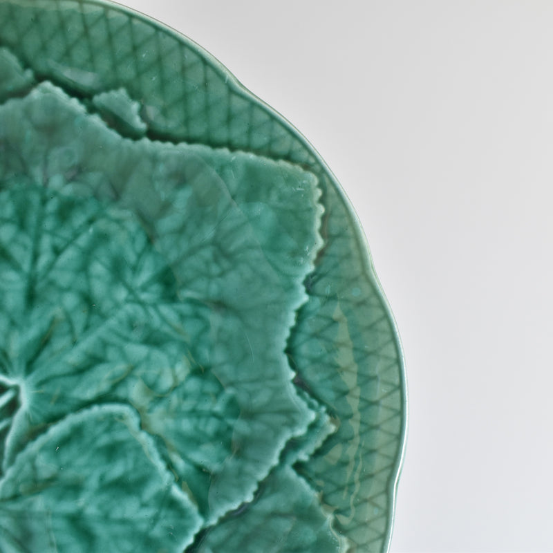 Vintage Dessert Plate Barbotine Gien Primefleur Green E