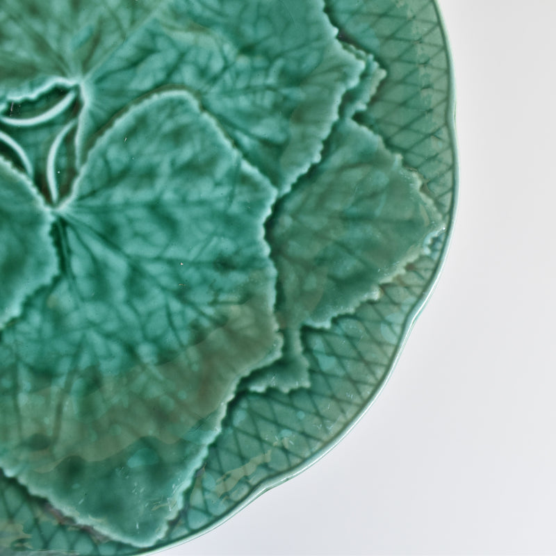 Vintage Dessert Plate Barbotine Gien Primefleur Green E