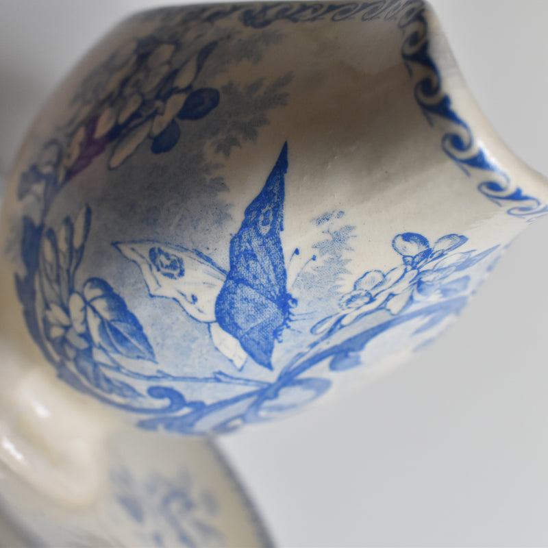 Antique Sauce Boat - Creil et Montereau - Papillons
