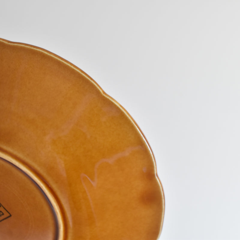 Vintage Dessert Plate Barbotine Gien Primefleur Brown A