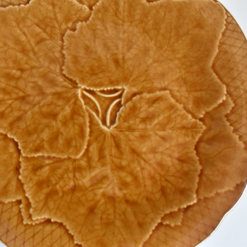 Vintage Dessert Plate Barbotine Gien Primefleur Brown A