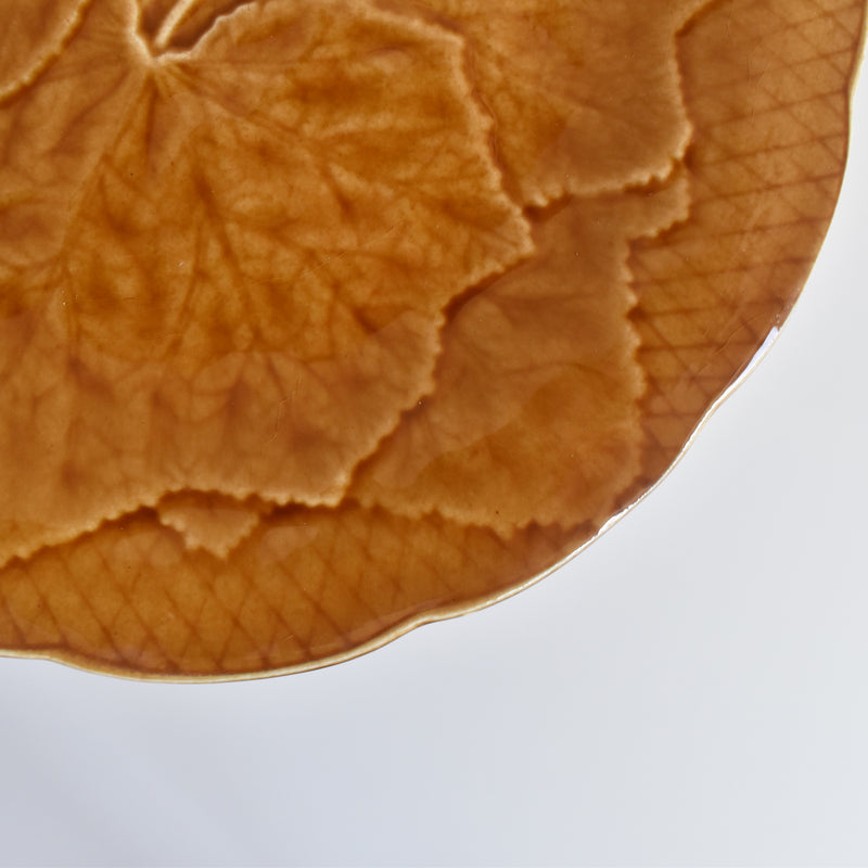 Vintage Dessert Plate Barbotine Gien Primefleur Brown A