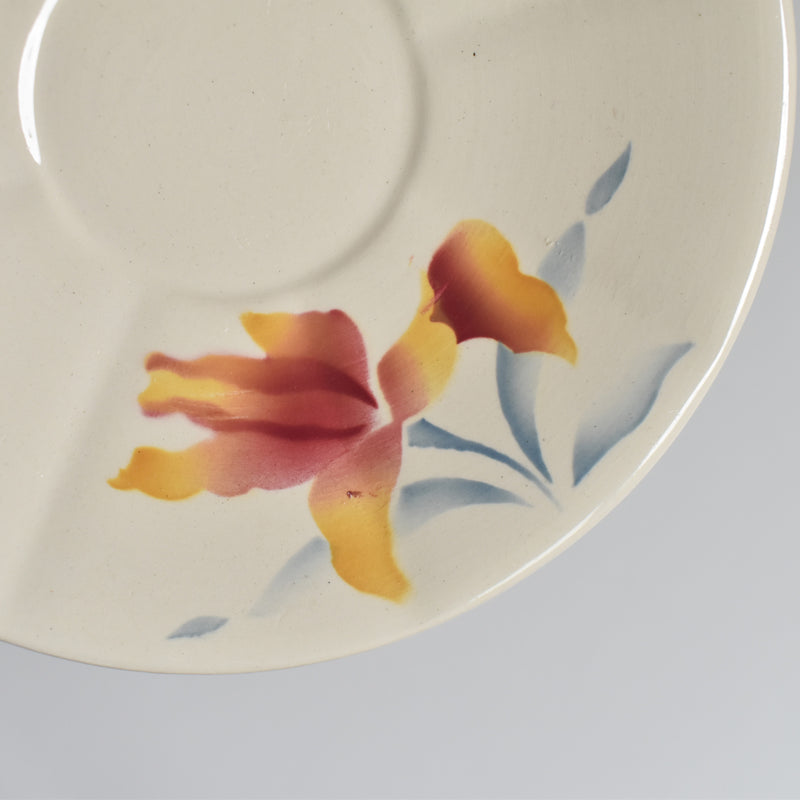 Vintage Coffee Cup and Saucer, Digoin & Sarreguemines Iris 9225 A