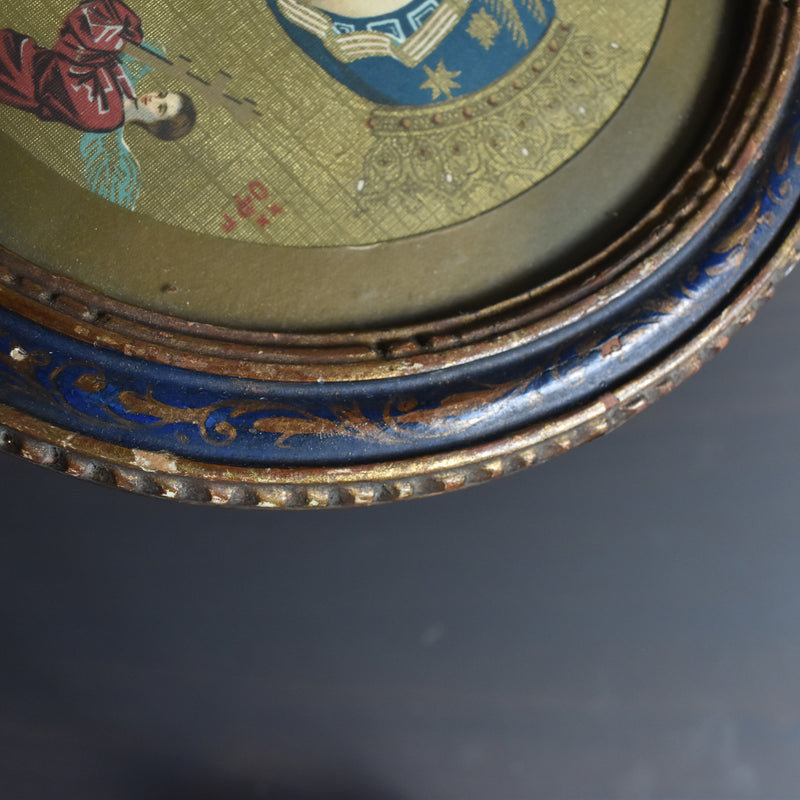 Vintage Round Frame, Virgin Mary