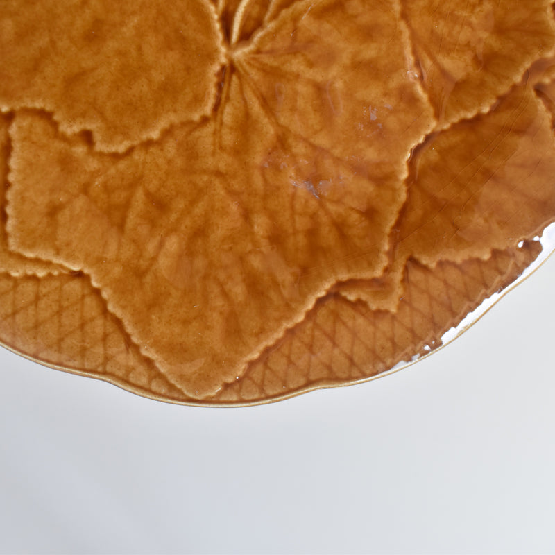 Vintage Dessert Plate Barbotine Gien Primefleur Brown B