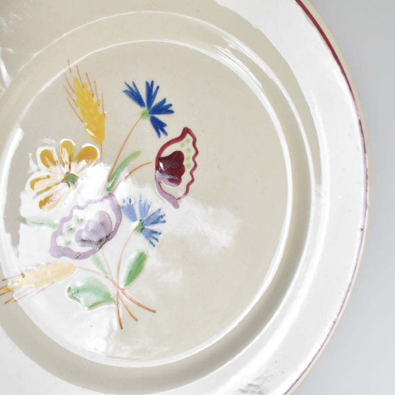 Antique Dessert Plate, Sarreguemines, Moissons dorées B