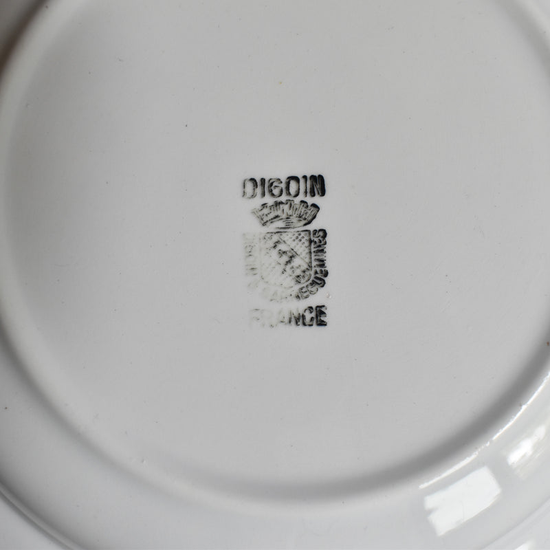 Vintage Deep Plate Digoin & Sarreguemines White & gold A