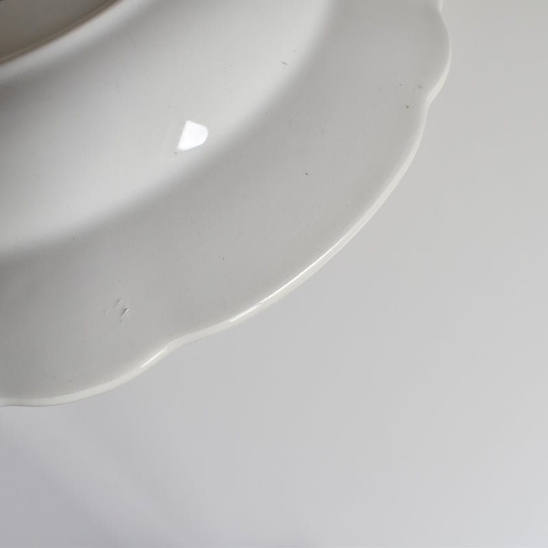 Vintage Deep Plate Digoin & Sarreguemines White & gold A