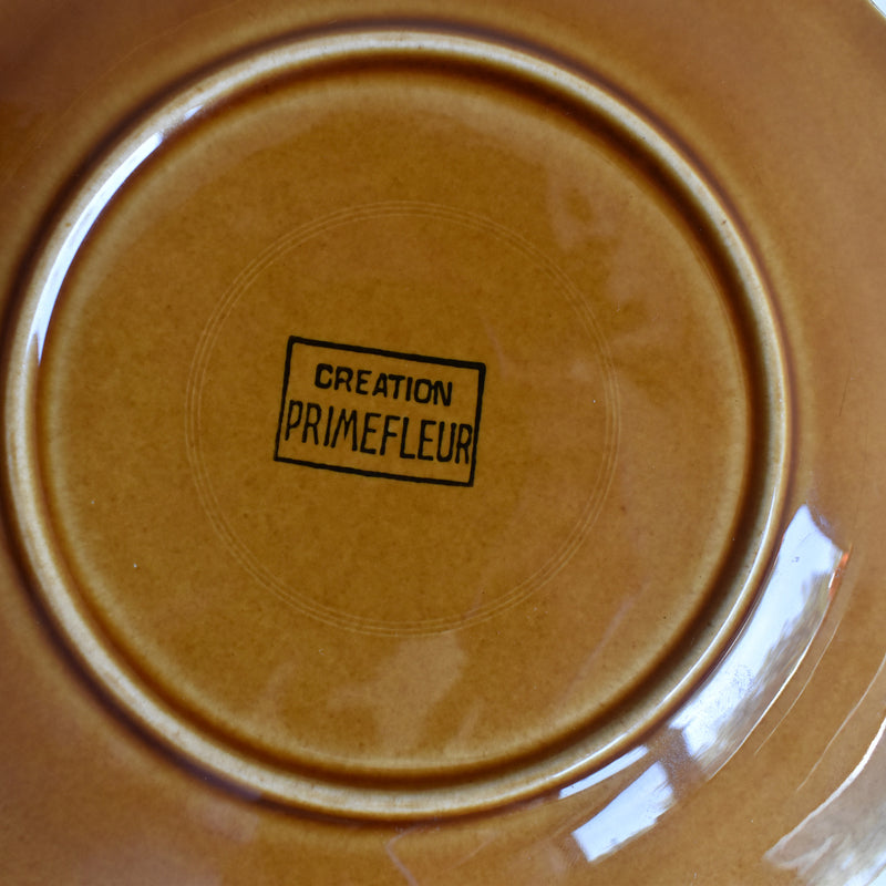 Vintage Dessert Plate Barbotine Gien Primefleur Brown C
