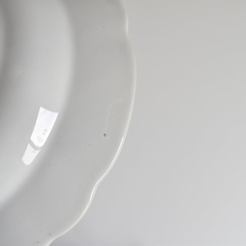 Vintage Deep Plate Digoin & Sarreguemines White & gold A