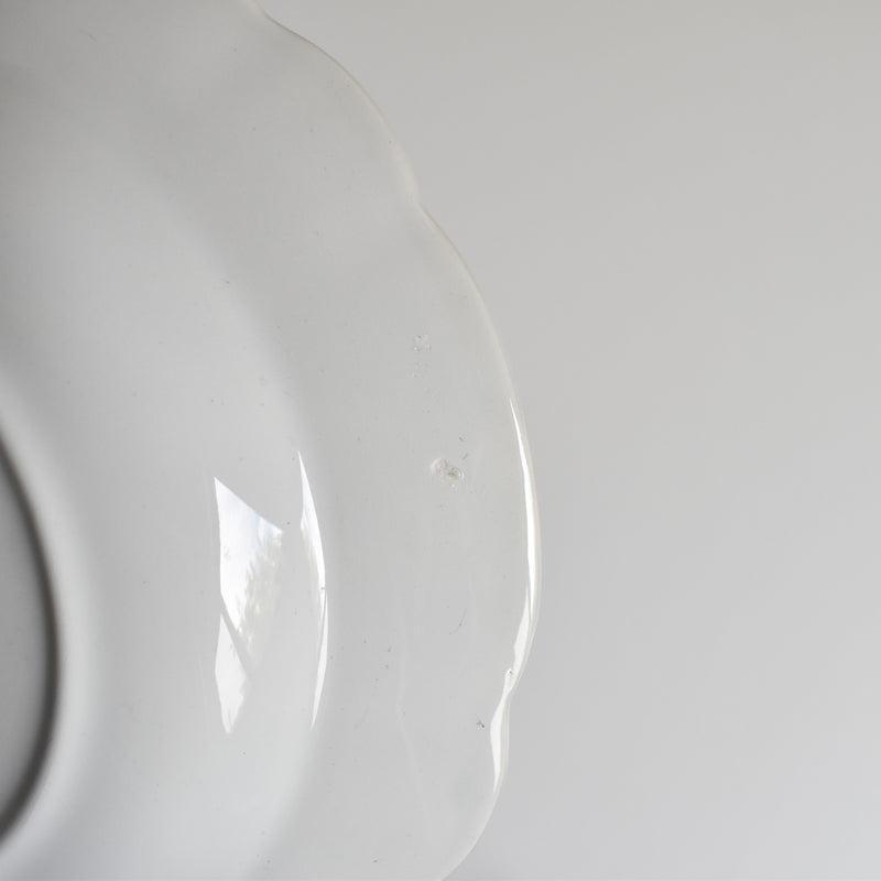 Vintage Deep Plate Digoin & Sarreguemines White & gold A