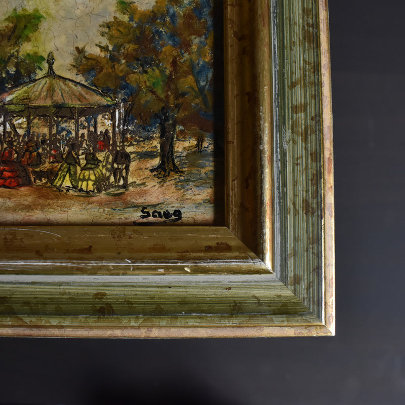 ヴィンテージフレーム 絵付き Miniature de Vichy