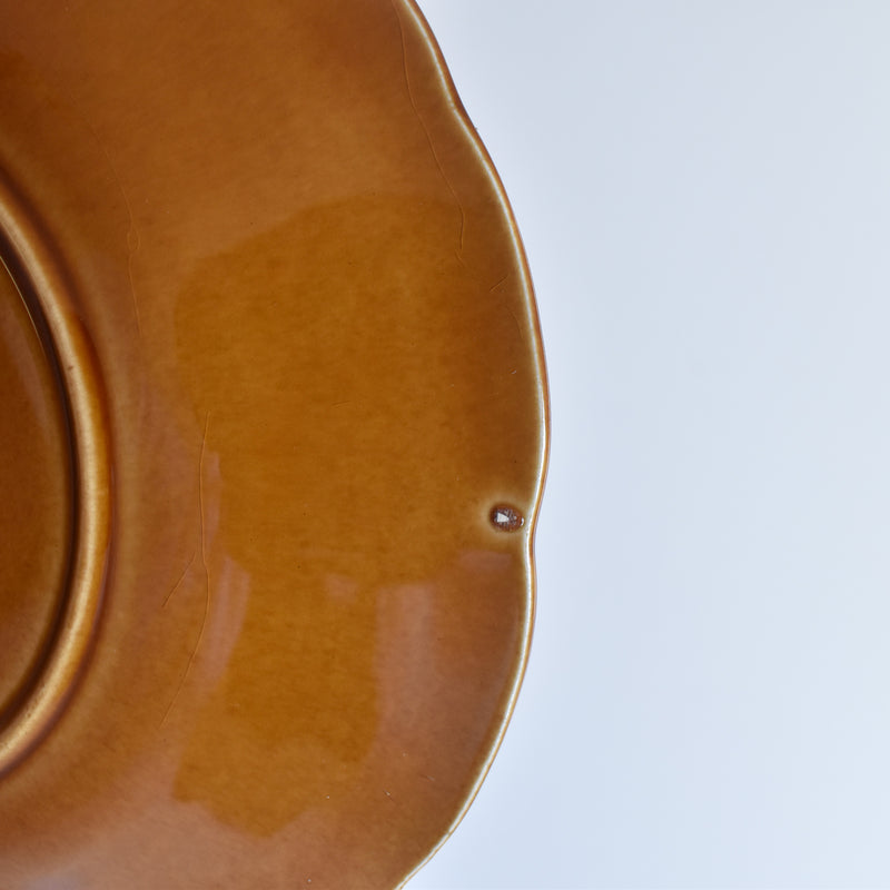 Vintage Dessert Plate Barbotine Gien Primefleur Brown C