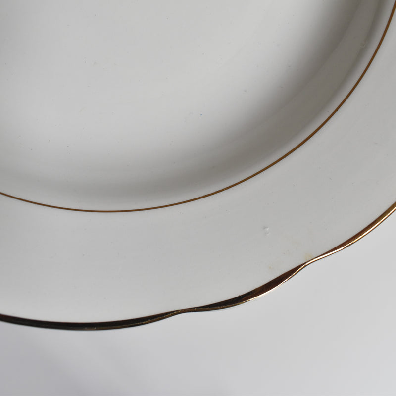 Vintage Deep Plate Digoin & Sarreguemines White & gold A